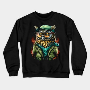 Graffiti Hipster Owl Graphic by gnarly Crewneck Sweatshirt